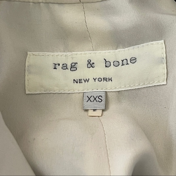 Rag & Bone Size XXS Black & Cream Zip Up Shacket Asymmetrical Hooded Jacket - Picture 6 of 10